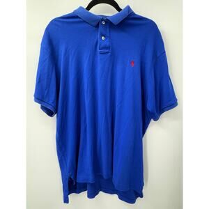 Polo Ralph Lauren Men's Custom Fit Polo Shirt XL Blue Red Pony Casual Golf‎